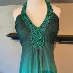 Green sparkle evening dress